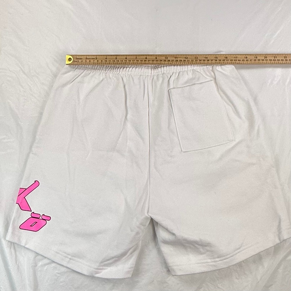 Sicko Born From Pain 375 Showroom White Pink Puff Print Sweat Shorts Mens XL - Picture 5 of 8